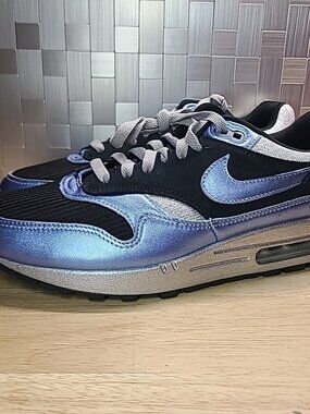 Nike Women By You Air Max 1 NBY OD Silver Black Women 11 / Men 9.5 fq8790-900